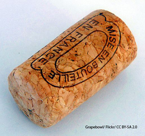 Natural cork closure