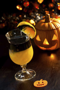 Orange and black Halloween cocktail
